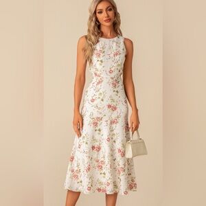 JJ’s House Floral Print Sleeveless Spring/Summer Sheath Silhouette Style Dress